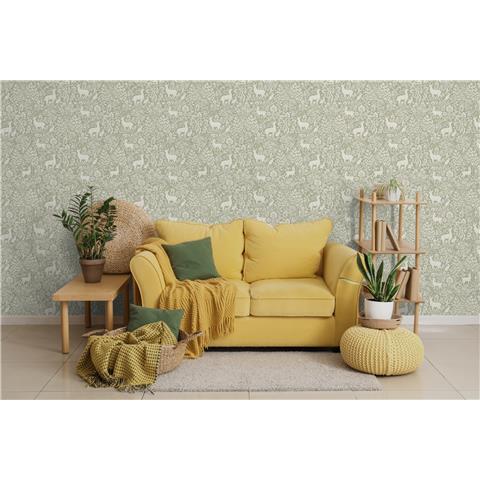 Holden Statement Symphony Wallpaper Deer Woods 14160 Sage