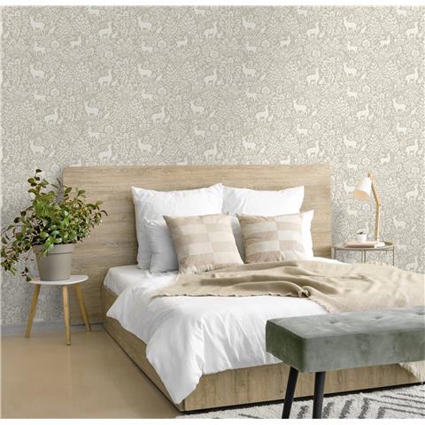 Holden Statement Symphony Wallpaper Deer Woods 14161 Taupe