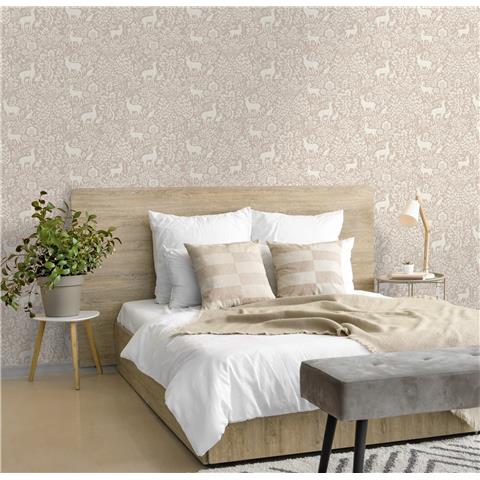 Holden Statement Symphony Wallpaper Deer Woods 14162 Pink