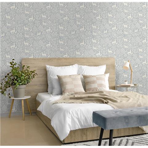Holden Statement Symphony Wallpaper Deer Woods 14163 Blue