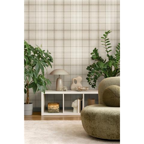 Holden Statement Symphony Wallpaper Kirkham Check 14180 Neutral