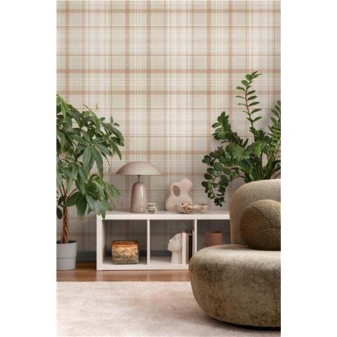 Holden Statement Symphony Wallpaper Kirkham Check 14182 Orange