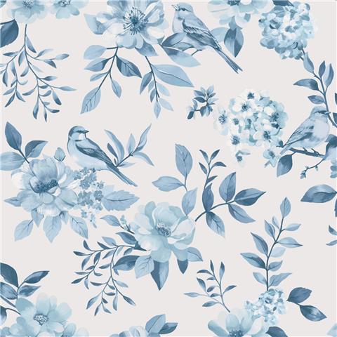 Holden Statement Symphony Wallpaper Bird Garden 14193 Blue/White