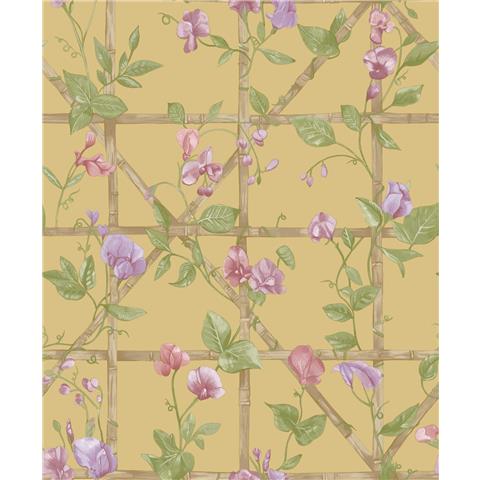 Holden Statement Symphony Wallpaper Trailing Floral Trellis 14201 Ochre