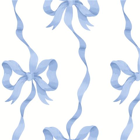 Cath Kidston Wallpaper Ribbon Bow 142047 Blue