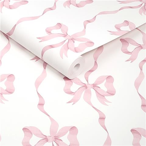 Cath Kidston Wallpaper Ribbon Bow 142048 Pink