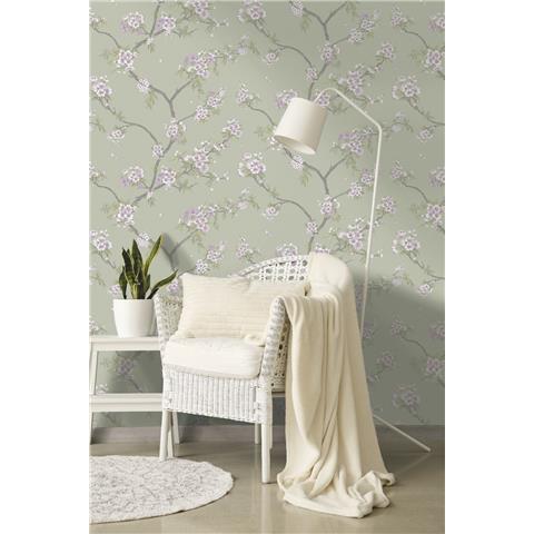 Holden Statement Symphony Wallpaper Cherry Blossom14210 Sage/Heather