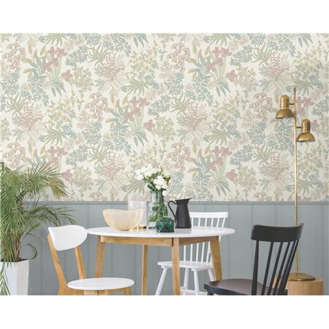 Holden Statement Symphony Wallpaper Full Bloom 14221 Cream/Pink