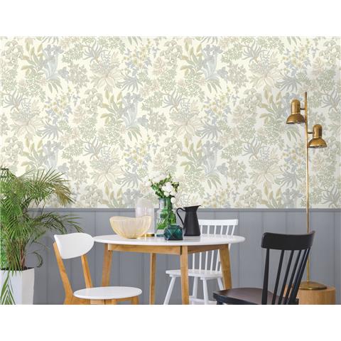 Holden Statement Symphony Wallpaper Full Bloom 14222 Blue/Sage