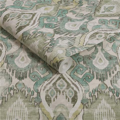 GRAHAM AND BROWN JAIPUR WALLPAPER COLLECTION Daraee Tapestry 142304 Green