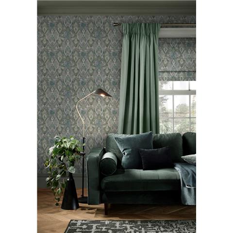 GRAHAM AND BROWN JAIPUR WALLPAPER COLLECTION Daraee Tapestry 142306 Blue/Green