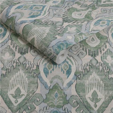 GRAHAM AND BROWN JAIPUR WALLPAPER COLLECTION Daraee Tapestry 142306 Blue/Green