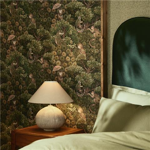 GRAHAM AND BROWN JAIPUR WALLPAPER COLLECTION Treetop Troop 142310 Green