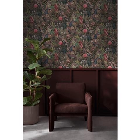 GRAHAM AND BROWN JAIPUR WALLPAPER COLLECTION Jungle Jamboree 142314 Damson
