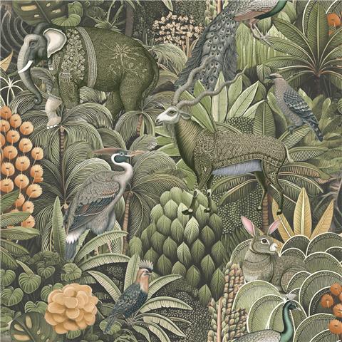 GRAHAM AND BROWN JAIPUR WALLPAPER COLLECTION Jungle Jamboree 142316 Sage