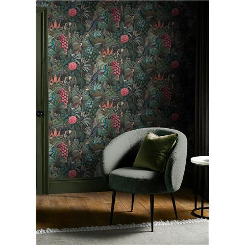 GRAHAM AND BROWN JAIPUR WALLPAPER COLLECTION Jungle Jamboree 142317 Green