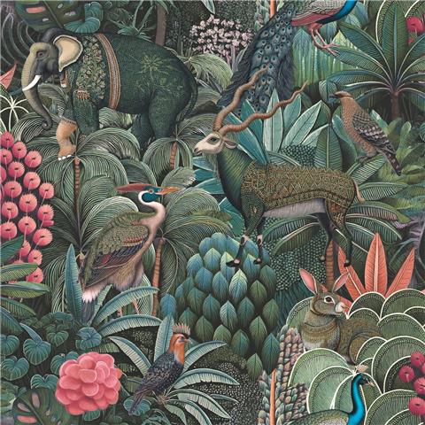 GRAHAM AND BROWN JAIPUR WALLPAPER COLLECTION Jungle Jamboree 142317 Green