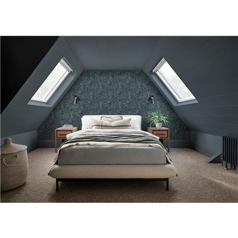 GRAHAM AND BROWN JAIPUR WALLPAPER COLLECTION Vendura Weave 142319 Navy