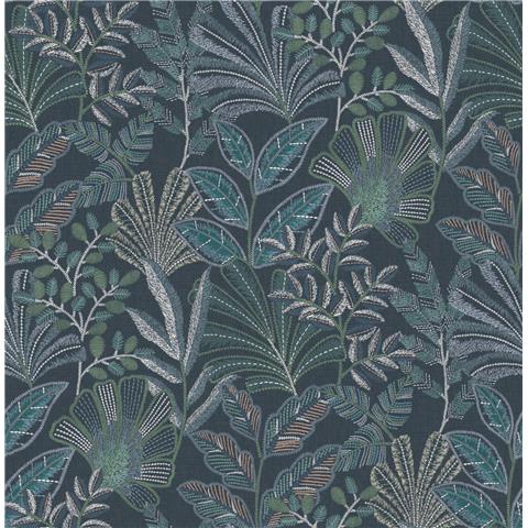 GRAHAM AND BROWN JAIPUR WALLPAPER COLLECTION Vendura Weave 142319 Navy