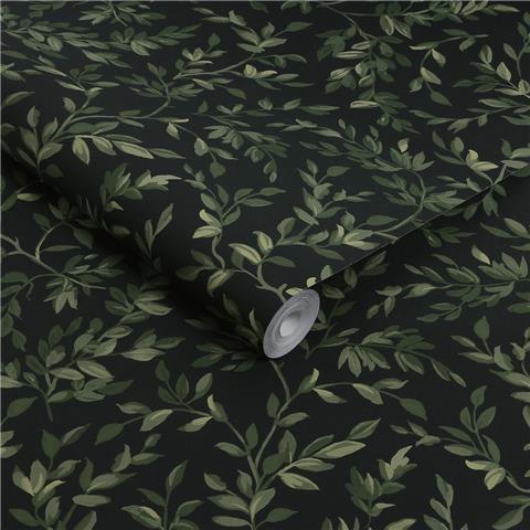 GRAHAM AND BROWN Allurium WALLPAPER Archivists leaf 142347 Night