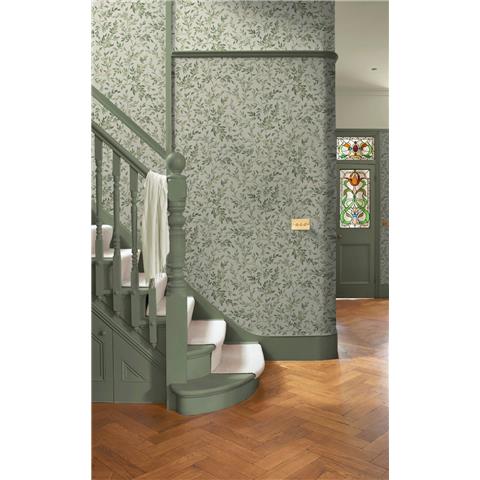 GRAHAM AND BROWN Allurium WALLPAPER Archivists leaf 142348 sage