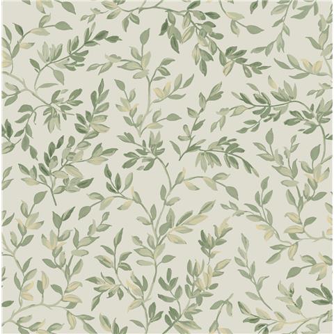 GRAHAM AND BROWN Allurium WALLPAPER Archivists leaf 142348 sage