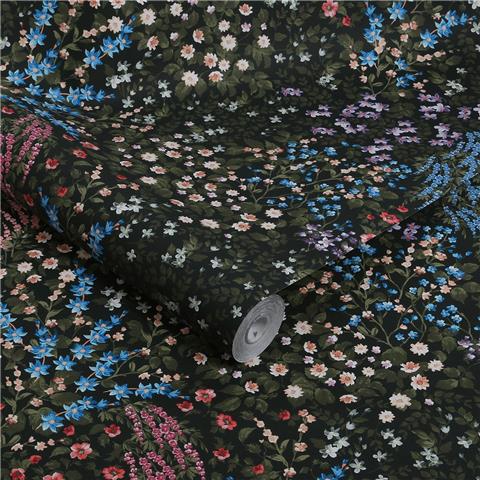 GRAHAM AND BROWN Allurium WALLPAPER Painterly Flora 142351 Black
