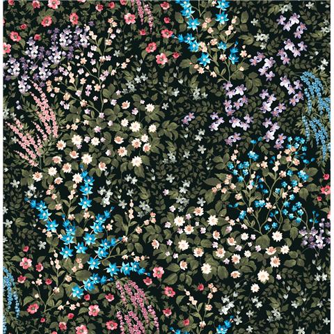 GRAHAM AND BROWN Allurium WALLPAPER Painterly Flora 142351 Black