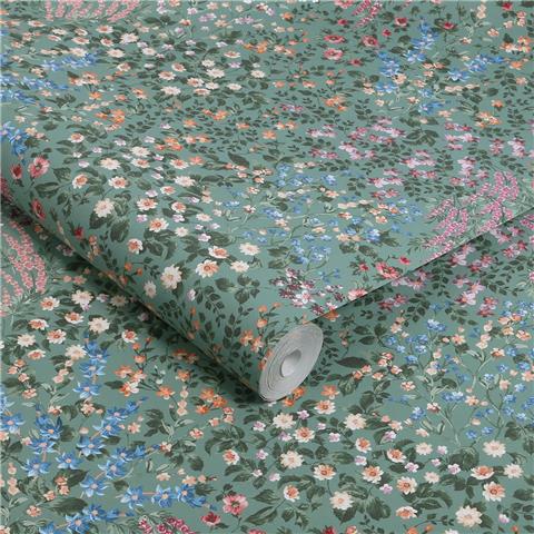 GRAHAM AND BROWN Allurium WALLPAPER Painterly Flora 142352 Green