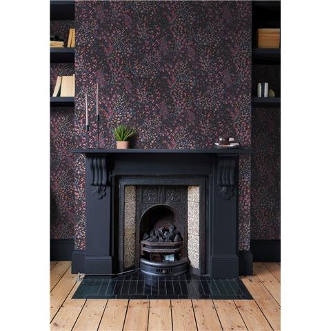 GRAHAM AND BROWN Allurium WALLPAPER Painterly Flora 142354 Blue/Pink