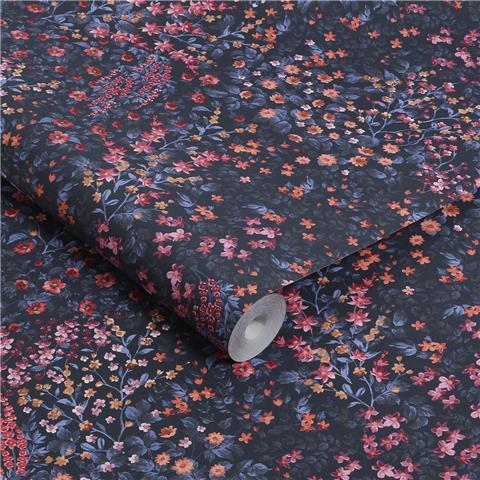 GRAHAM AND BROWN Allurium WALLPAPER Painterly Flora 142354 Blue/Pink