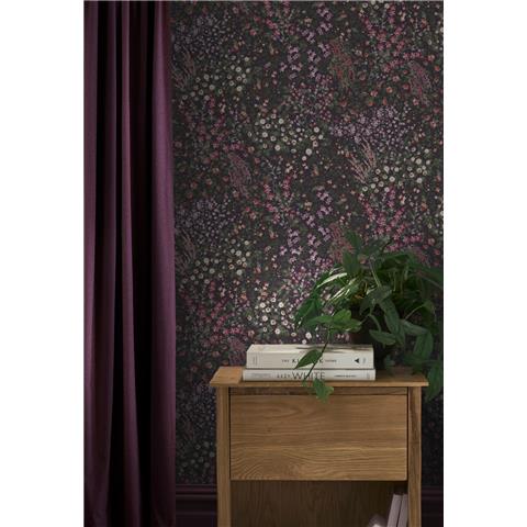 GRAHAM AND BROWN Allurium WALLPAPER Painterly Flora 142356 Purple