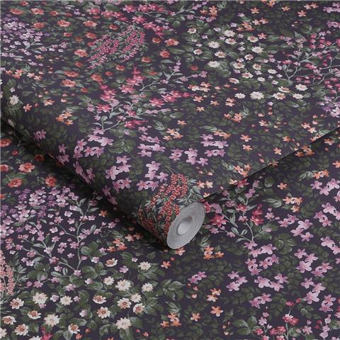 GRAHAM AND BROWN Allurium WALLPAPER Painterly Flora 142356 Purple