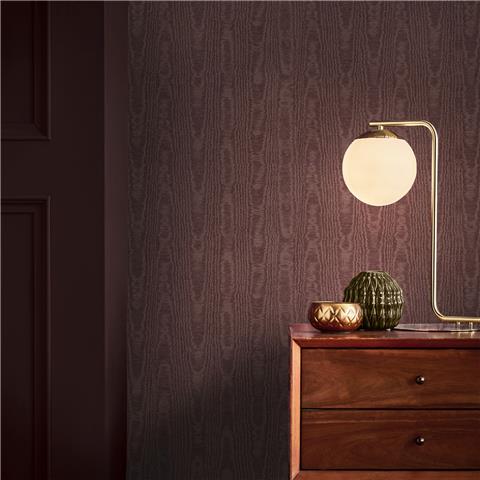 GRAHAM AND BROWN Allurium WALLPAPER Moire 142359 Damson
