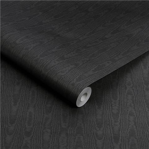 GRAHAM AND BROWN Allurium WALLPAPER Moire 142361 Charcoal