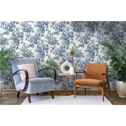 Holden Statement Symphony Wallpaper Orange Tree 14242 Blue/White