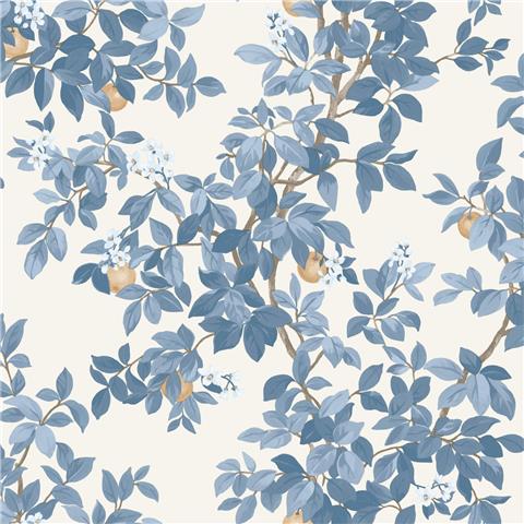 Holden Statement Symphony Wallpaper Orange Tree 14242 Blue/White