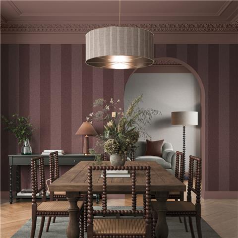 Super Fresco Easy Heirloom Regency Stripe Wallpaper 142527 Thistle