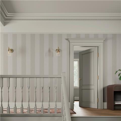 Super Fresco Easy Heirloom Regency Stripe Wallpaper 142528 Stone