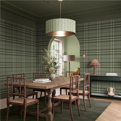 Super Fresco Easy Heirloom Eildon Plaid Wallpaper 142532 Forest
