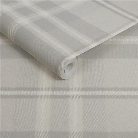 Super Fresco Easy Heirloom Eildon Plaid Wallpaper 142534 Stone