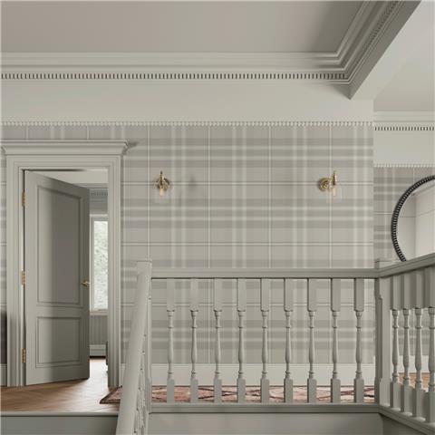 Super Fresco Easy Heirloom Eildon Plaid Wallpaper 142534 Stone