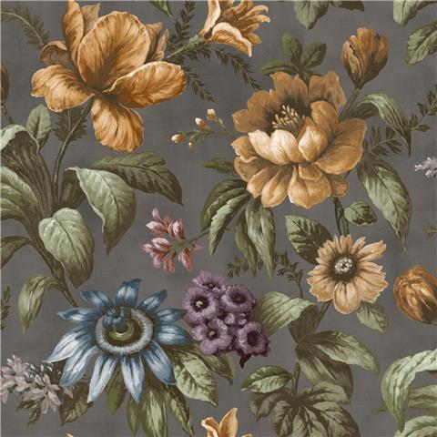 Super Fresco Easy Heirloom Gardeni Floral Wallpaper 142535 Charcoal