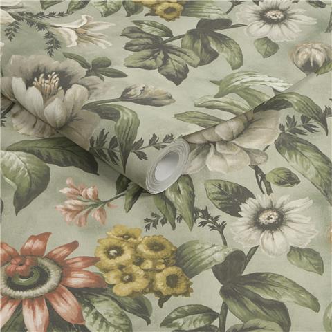 Super Fresco Easy Heirloom Gardeni Floral Wallpaper 142540 Sage