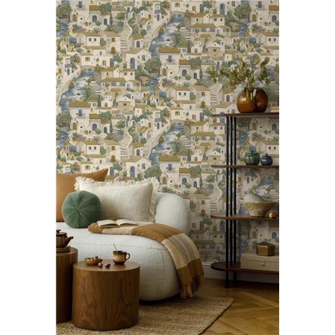 Holden Statement Italian Buildings Wallpaper 14281 Blue/Beige