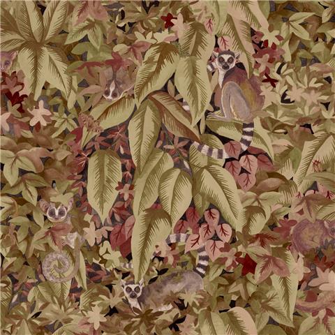 Holden Statement Lemur Leaves Wallpaper 14310 Berry