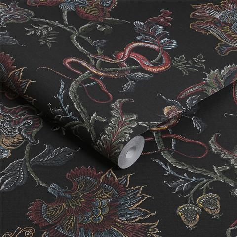 GRAHAM AND BROWN JAIPUR WALLPAPER COLLECTION ETERNAL WEAVE 143235 BLACK