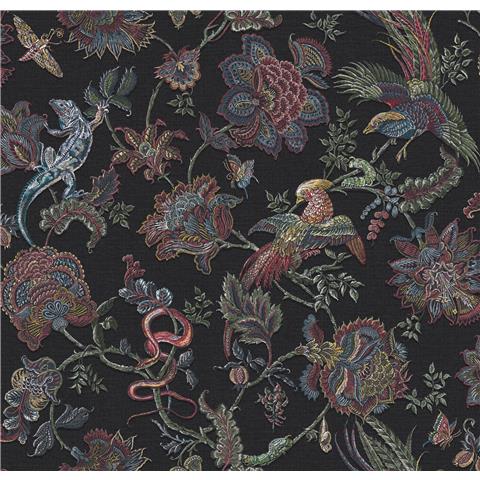 GRAHAM AND BROWN JAIPUR WALLPAPER COLLECTION ETERNAL WEAVE 143235 BLACK