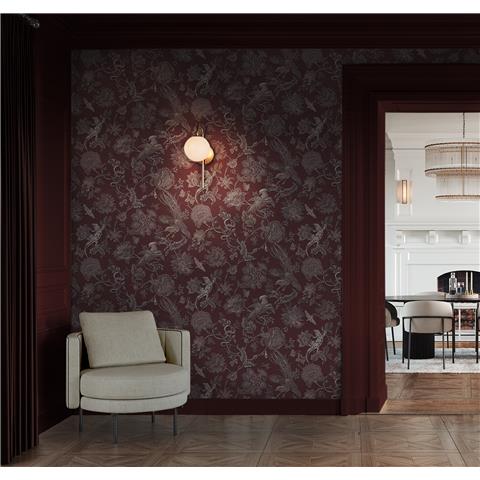 GRAHAM AND BROWN JAIPUR WALLPAPER COLLECTION ETERNAL WEAVE 143237 Damson