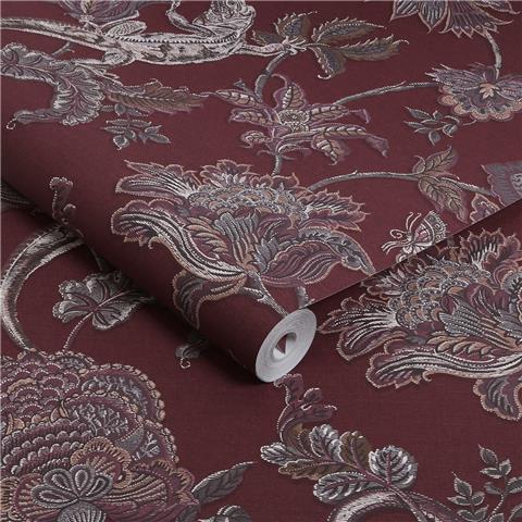 GRAHAM AND BROWN JAIPUR WALLPAPER COLLECTION ETERNAL WEAVE 143237 Damson